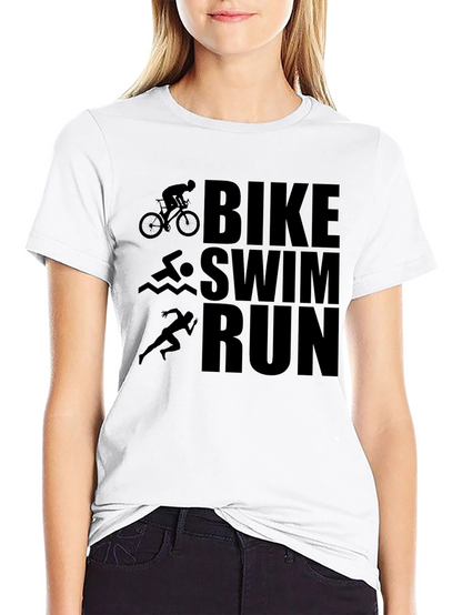 Triathlon Bike Swim Run Graphic Tee