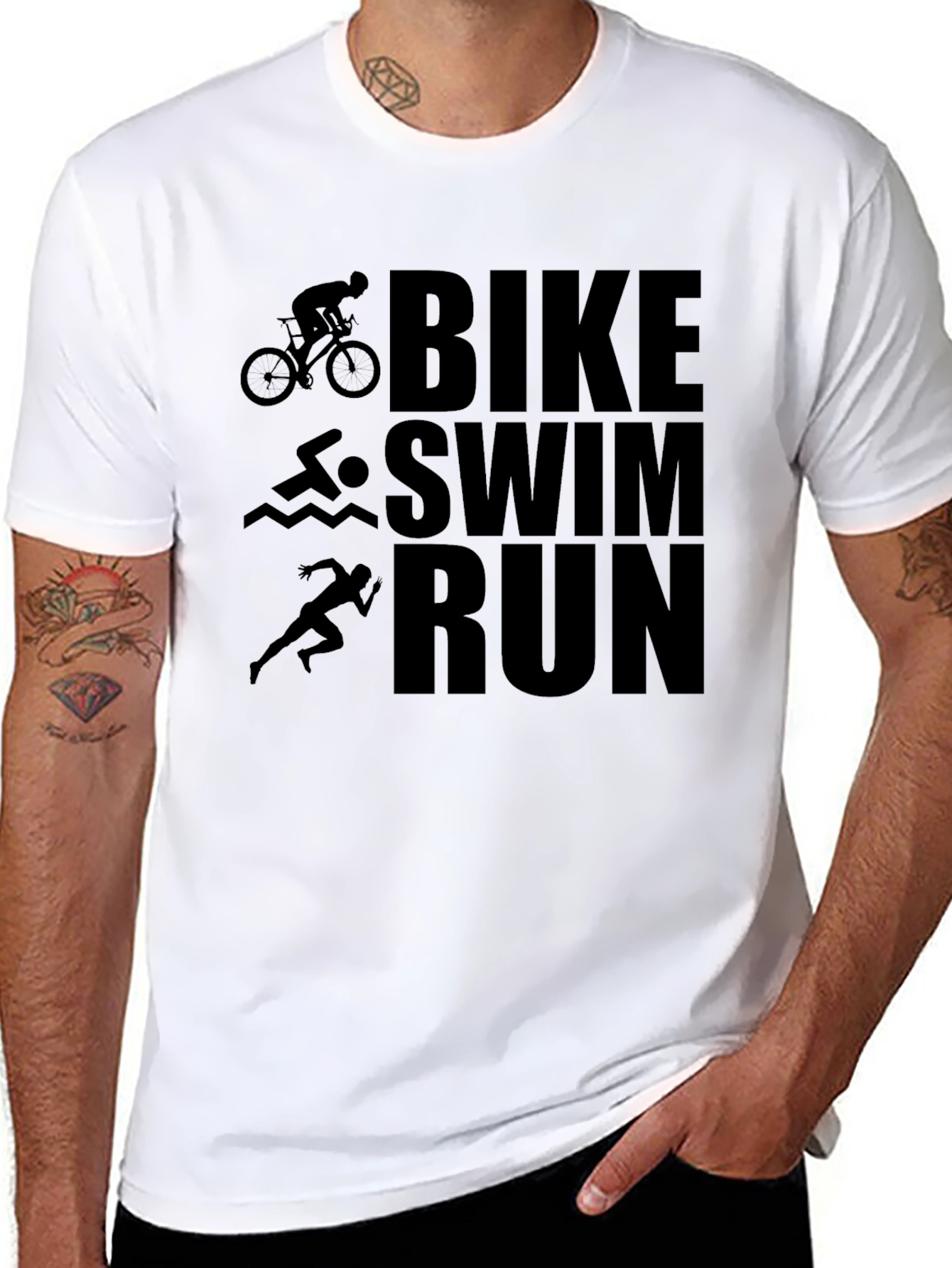 Triathlon Bike Swim Run Graphic Tee
