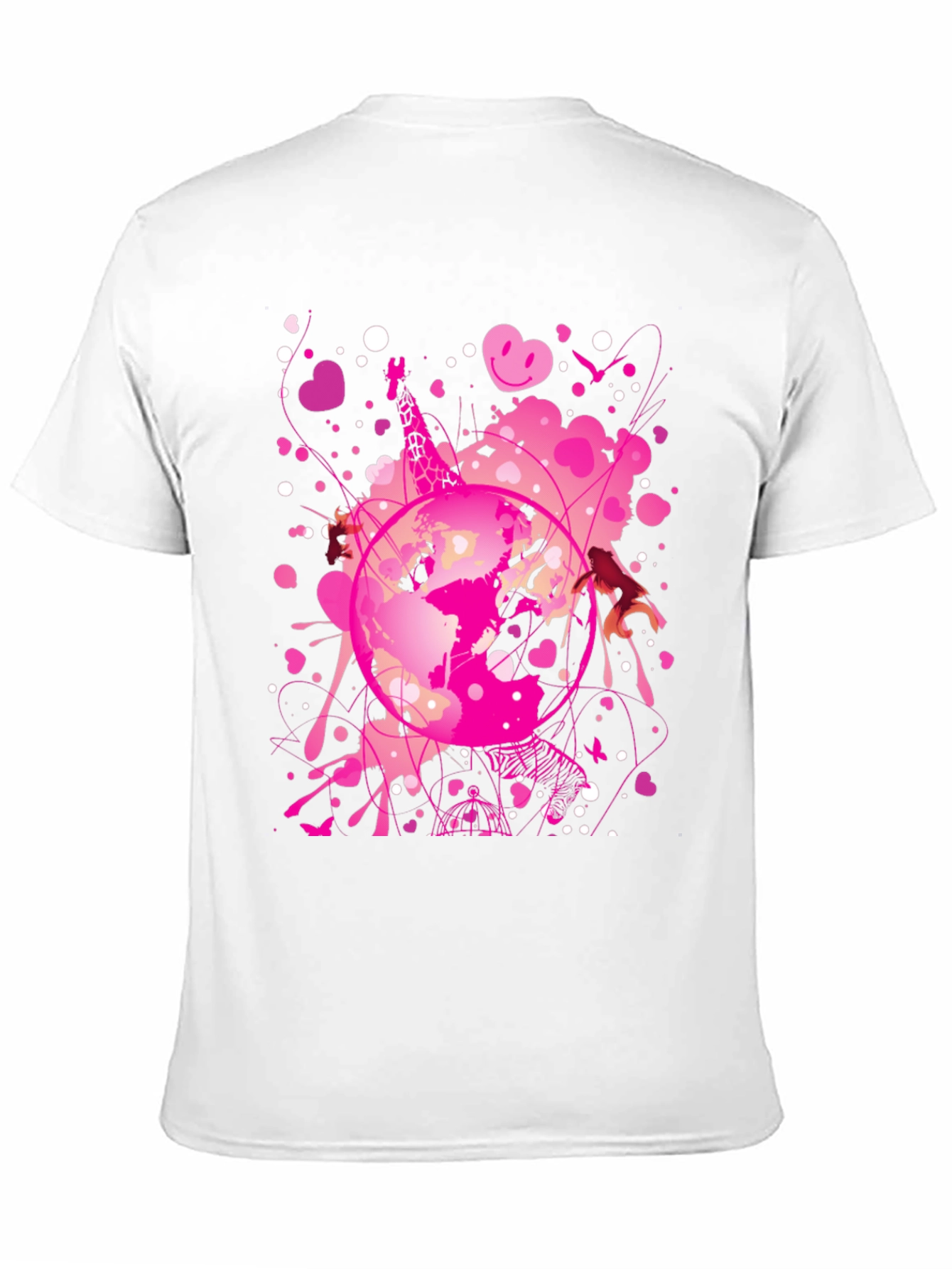 Globe Pink Splash Mens Black T-Shirt