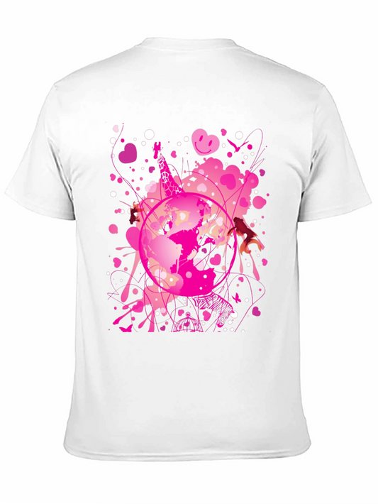 Globe Pink Splash Mens Black T-Shirt