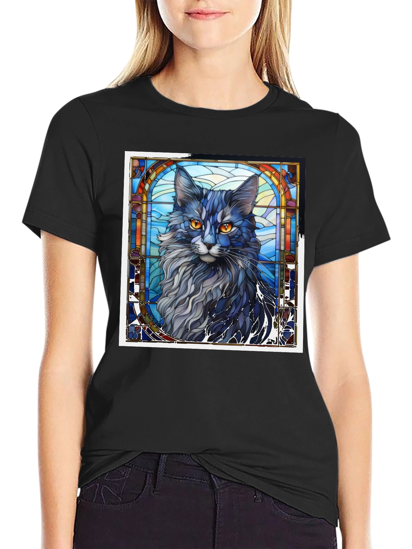 Stained Glass Cat T-Shirt