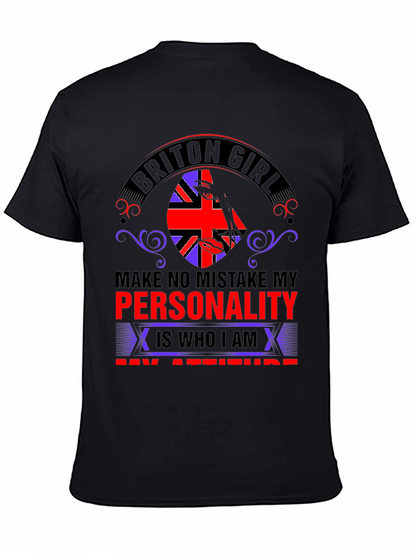 Briton Girl Personality Graphic Tee - Black