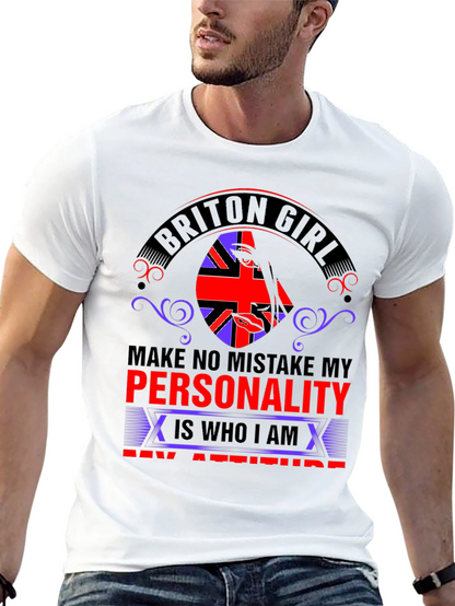 Briton Girl Personality Graphic Tee - Black