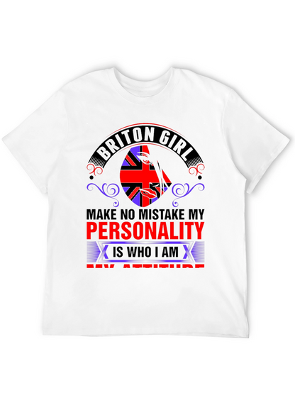 Briton Girl Personality Graphic Tee - Black