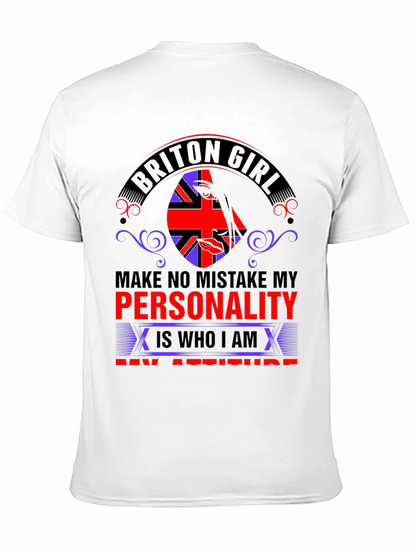 Briton Girl Personality Graphic Tee - Black