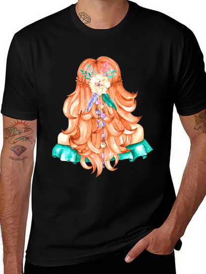 Boho Girl Hair Graphic T-Shirt - Artistic Style