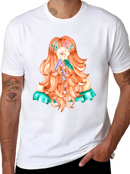 Boho Girl Hair Graphic T-Shirt - Artistic Style