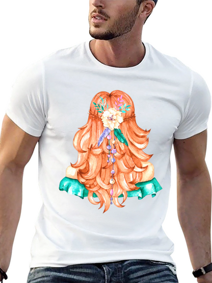 Boho Girl Hair Graphic T-Shirt - Artistic Style