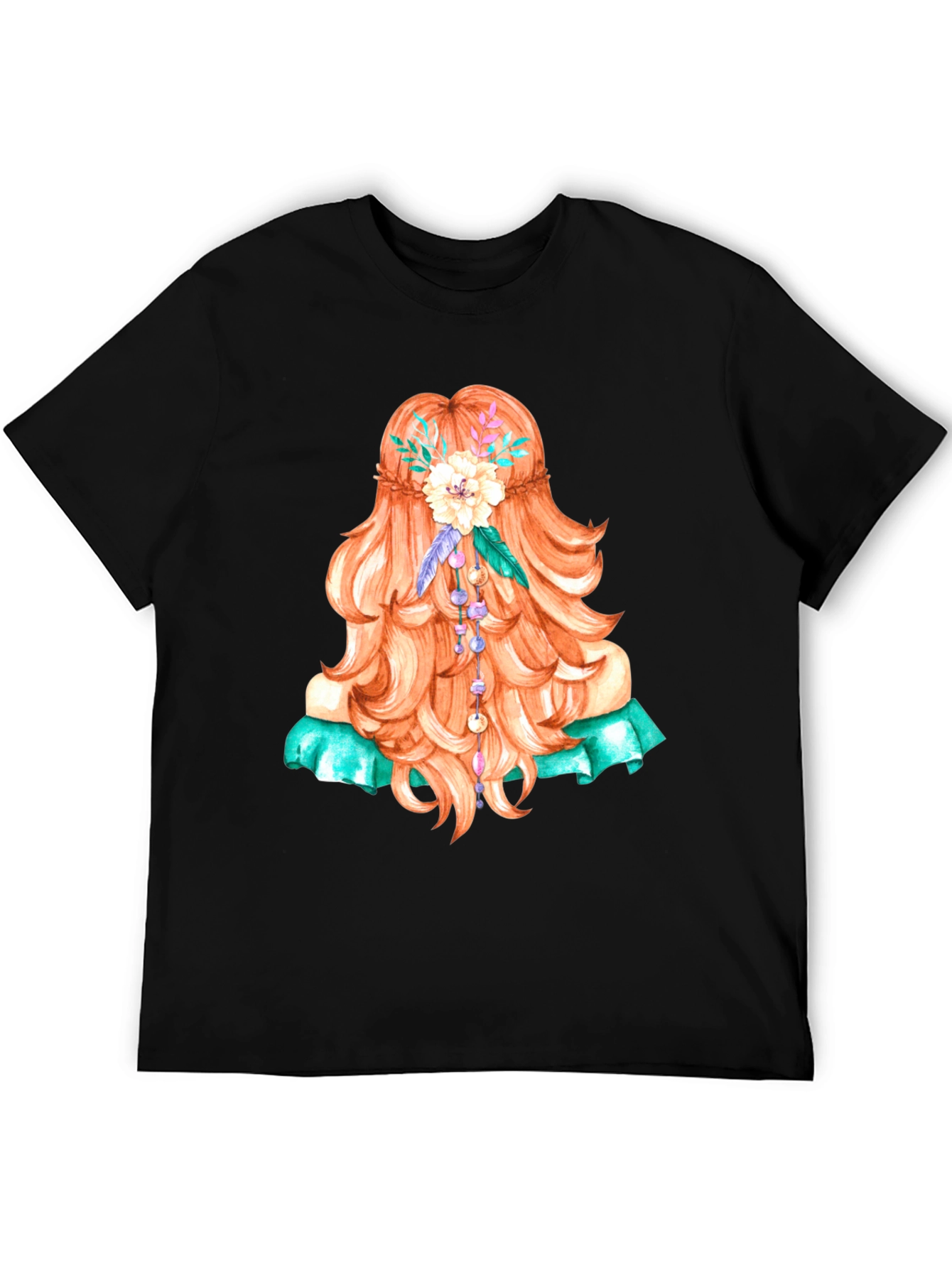Boho Girl Hair Graphic T-Shirt - Artistic Style