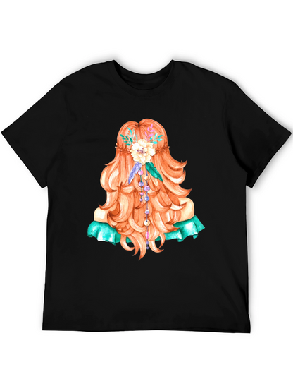 Boho Girl Hair Graphic T-Shirt - Artistic Style