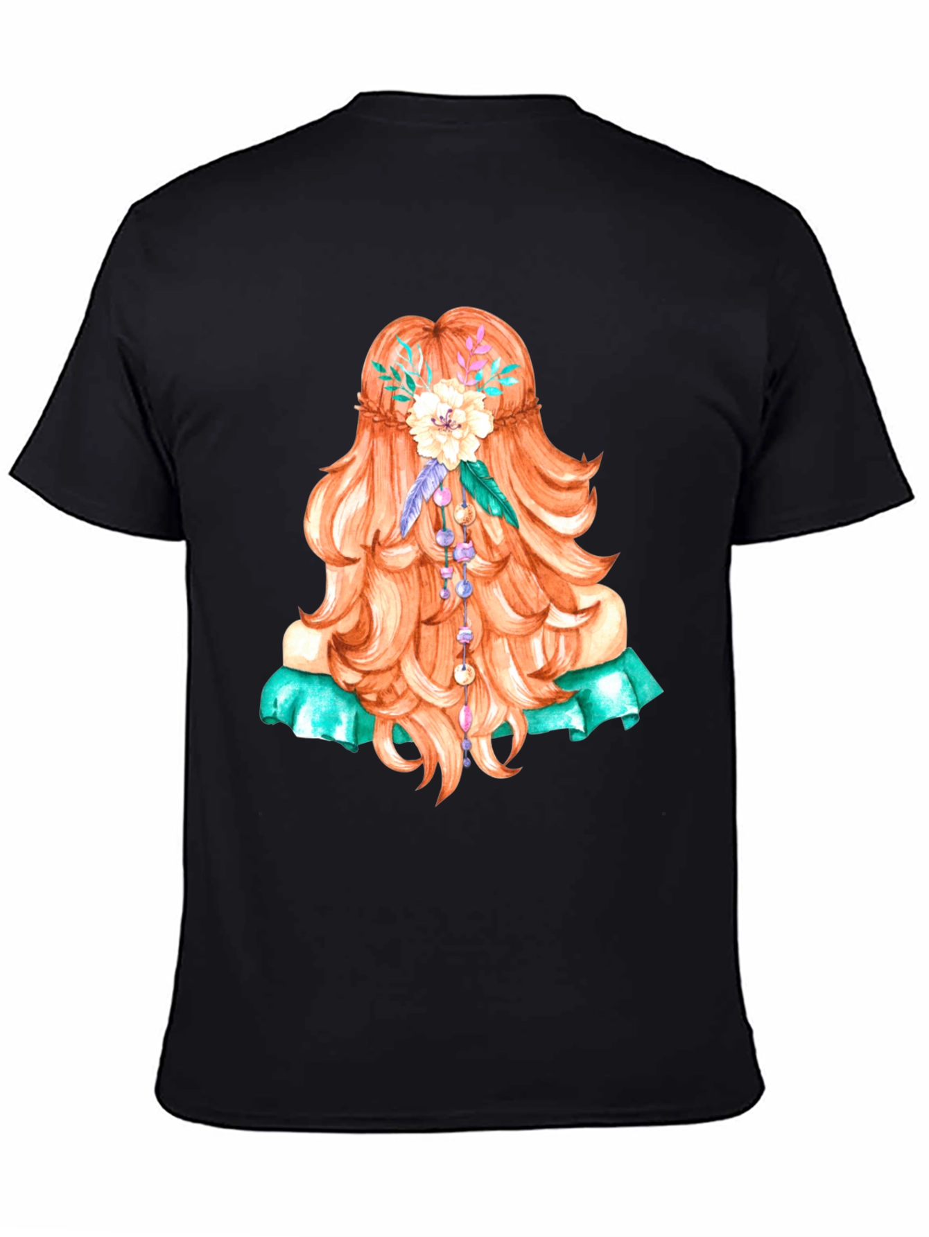 Boho Girl Hair Graphic T-Shirt - Artistic Style