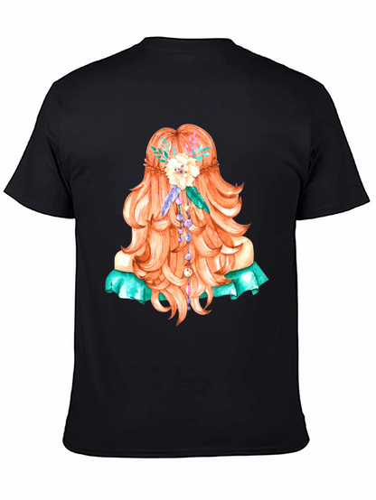 Boho Girl Hair Graphic T-Shirt - Artistic Style