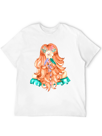 Boho Girl Hair Graphic T-Shirt - Artistic Style