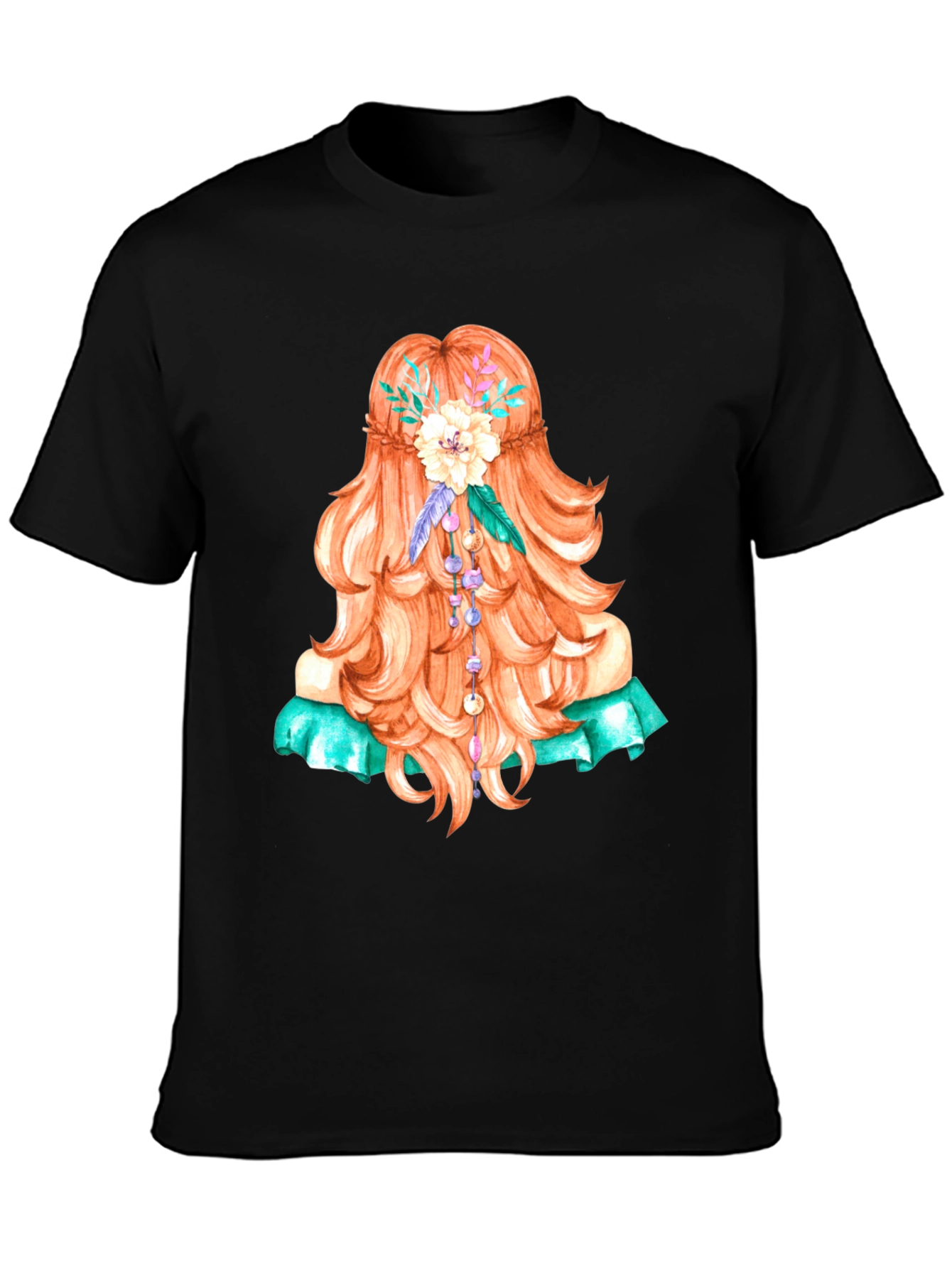 Boho Girl Hair Graphic T-Shirt - Artistic Style