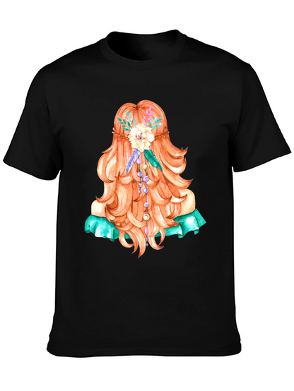 Boho Girl Hair Graphic T-Shirt - Artistic Style