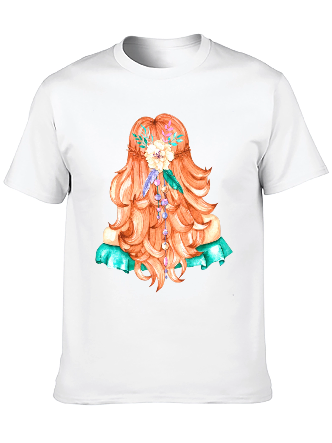 Boho Girl Hair Graphic T-Shirt - Artistic Style