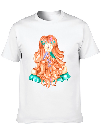 Boho Girl Hair Graphic T-Shirt - Artistic Style