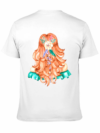 Boho Girl Hair Graphic T-Shirt - Artistic Style