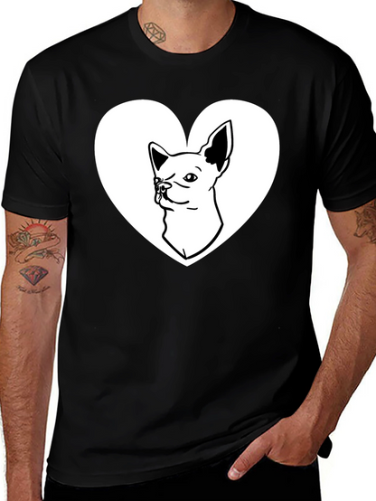 Chihuahua Heart Graphic Tee - Love My Dog Shirt