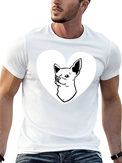 Chihuahua Heart Graphic Tee - Love My Dog Shirt