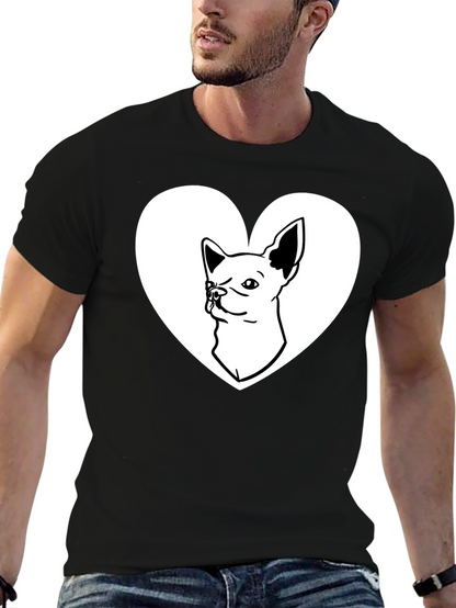 Chihuahua Heart Graphic Tee - Love My Dog Shirt
