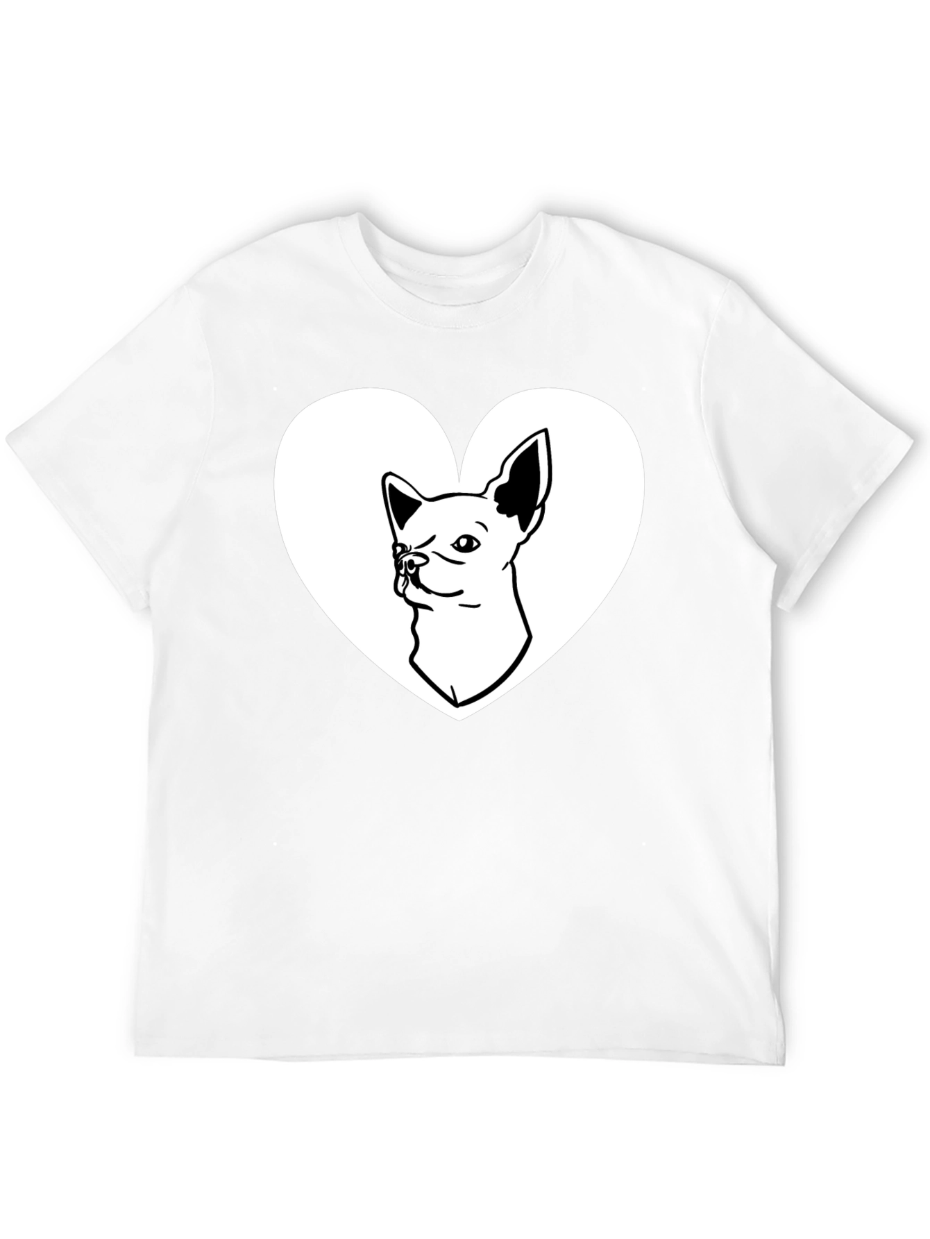 Chihuahua Heart Graphic Tee - Love My Dog Shirt