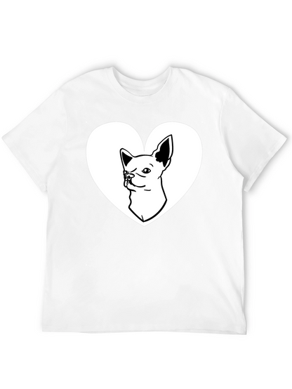 Chihuahua Heart Graphic Tee - Love My Dog Shirt