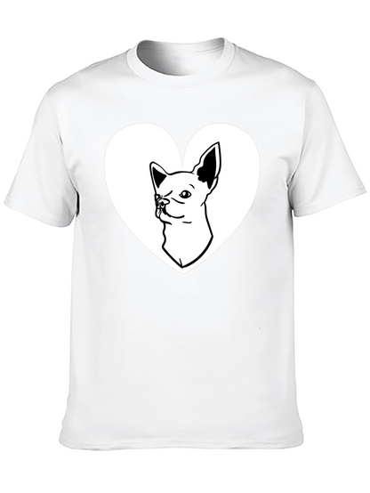 Chihuahua Heart Graphic Tee - Love My Dog Shirt