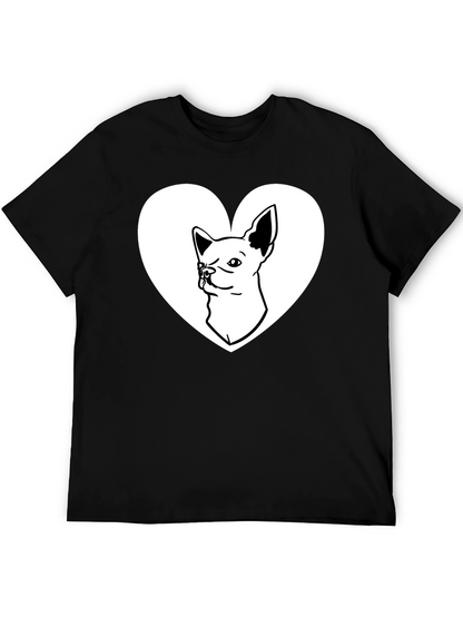 Chihuahua Heart Graphic Tee - Love My Dog Shirt