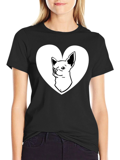 Chihuahua Heart Graphic Tee - Love My Dog Shirt