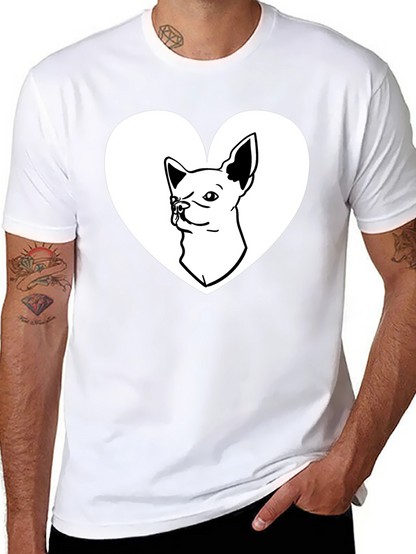 Chihuahua Heart Graphic Tee - Love My Dog Shirt
