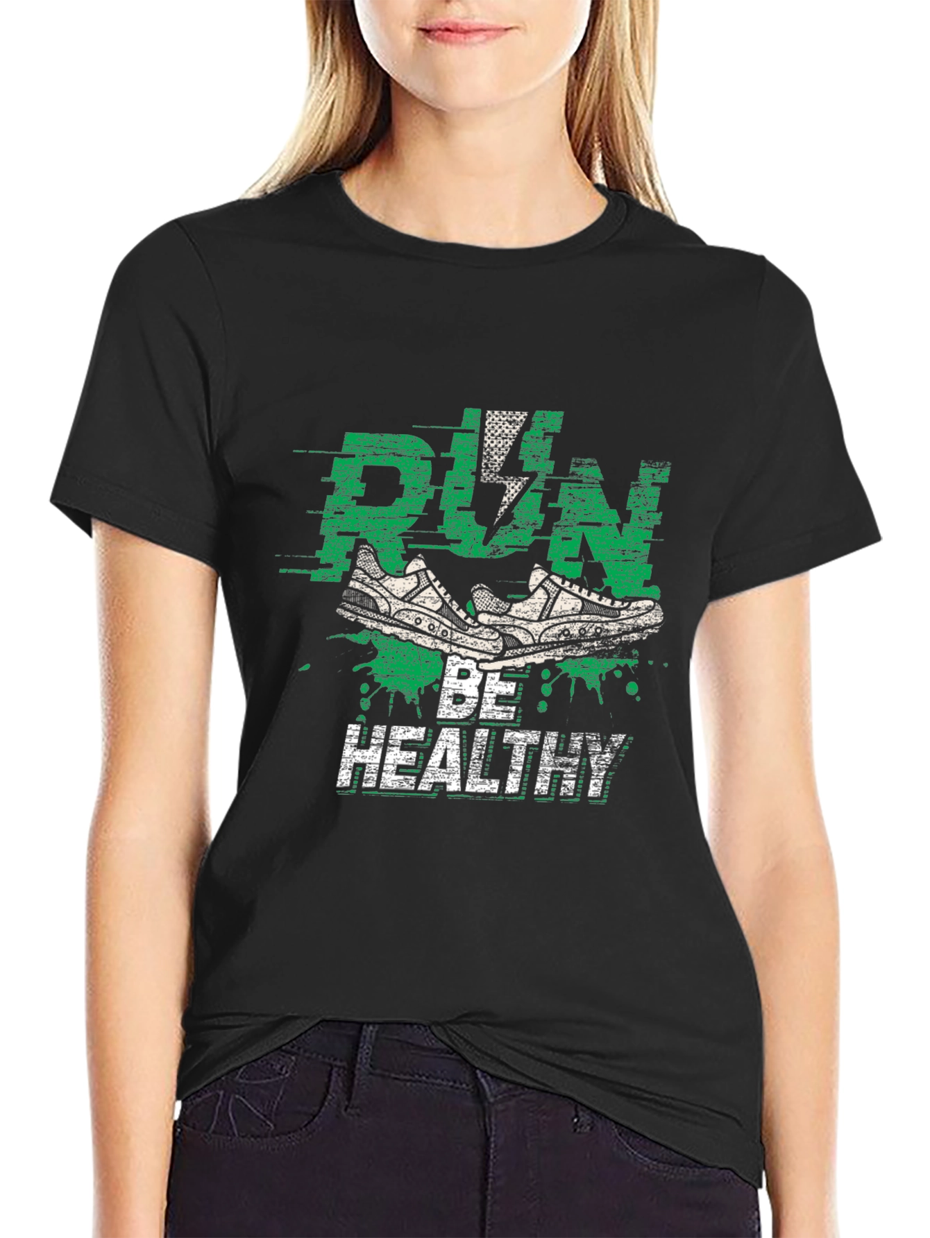 Run Be Healthy Graphic Tee - Active Lifestyle Shirt