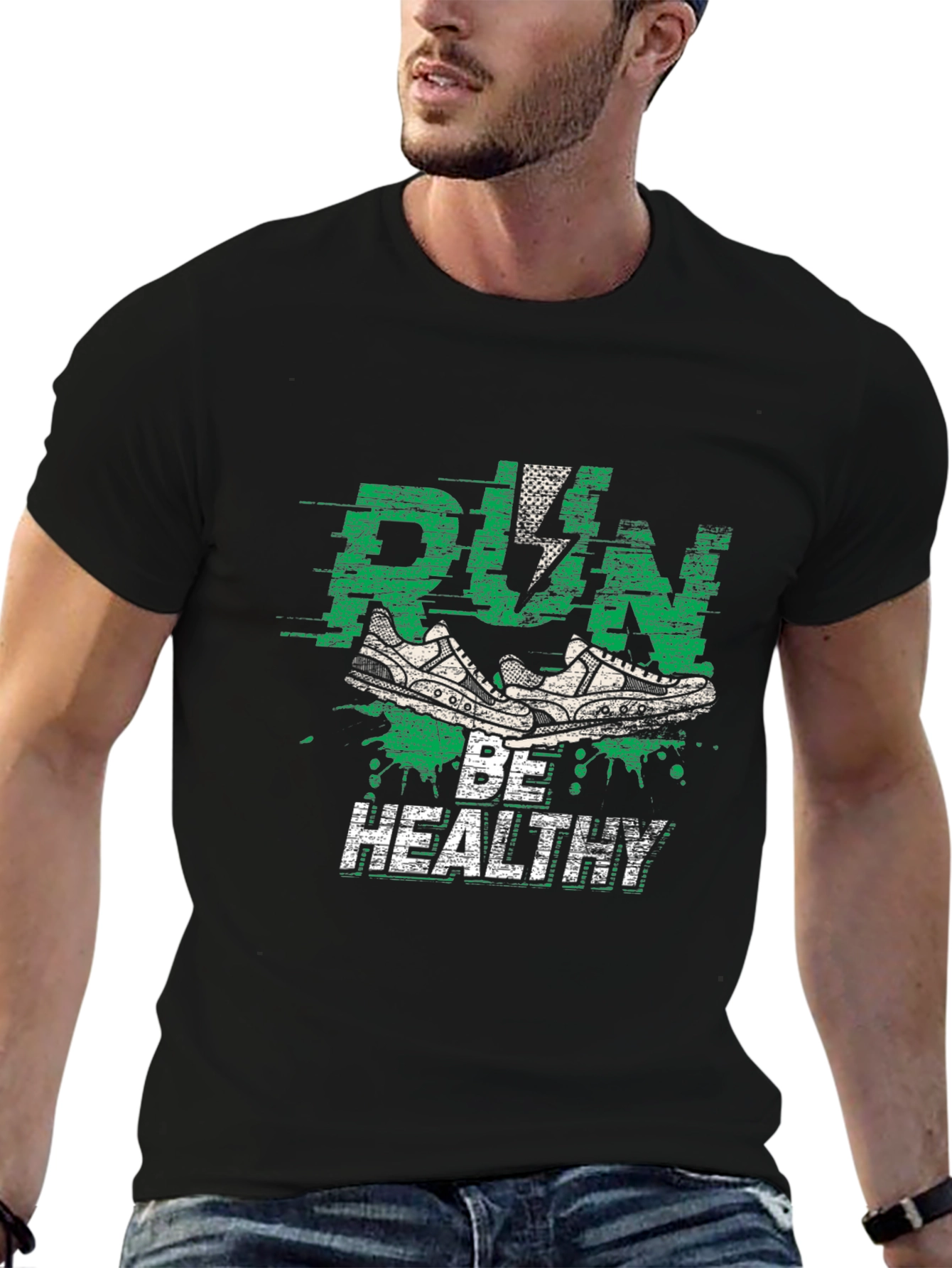Run Be Healthy Graphic Tee - Active Lifestyle Shirt