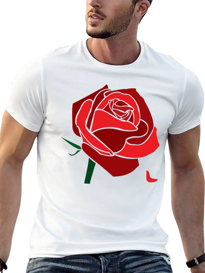 Rose Graphic Tee - Stylish Mens Black T-Shirt