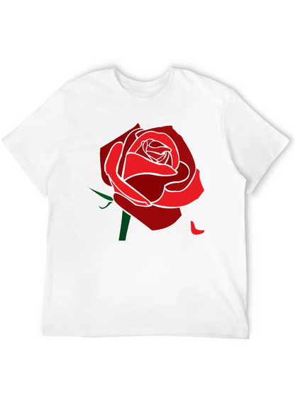 Rose Graphic Tee - Stylish Mens Black T-Shirt