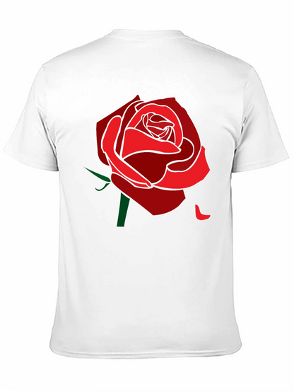 Rose Graphic Tee - Stylish Mens Black T-Shirt