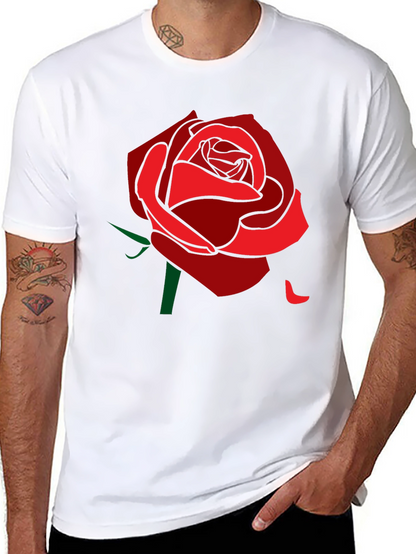 Rose Graphic Tee - Stylish Mens Black T-Shirt