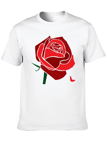 Rose Graphic Tee - Stylish Mens Black T-Shirt