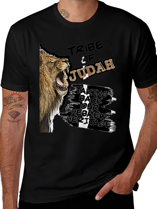 Tribe of Judah Lion Graphic Black T-Shirt