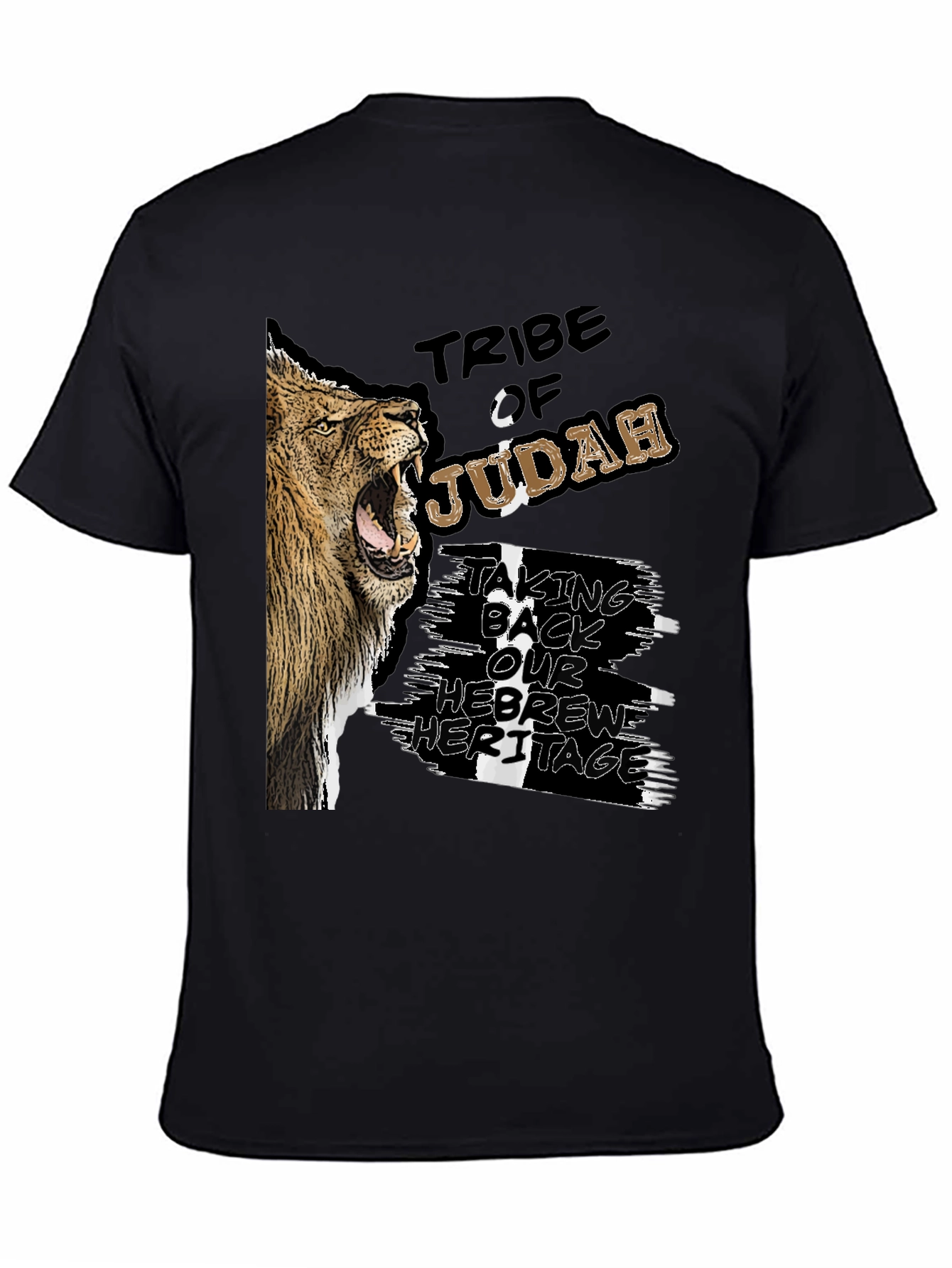 Tribe of Judah Lion Graphic Black T-Shirt