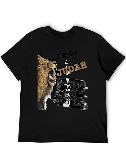Tribe of Judah Lion Graphic Black T-Shirt