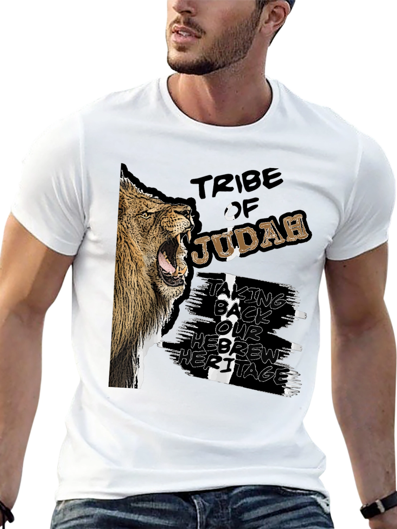 Tribe of Judah Lion Graphic Black T-Shirt