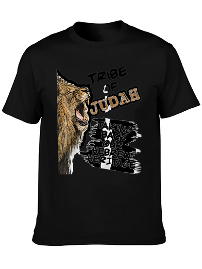 Tribe of Judah Lion Graphic Black T-Shirt
