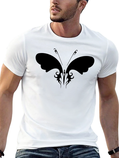 Butterfly Graphic Black Tee - Stylish & Unique