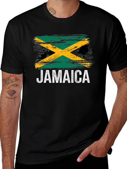 Jamaica Flag T-Shirt - Black Graphic Tee