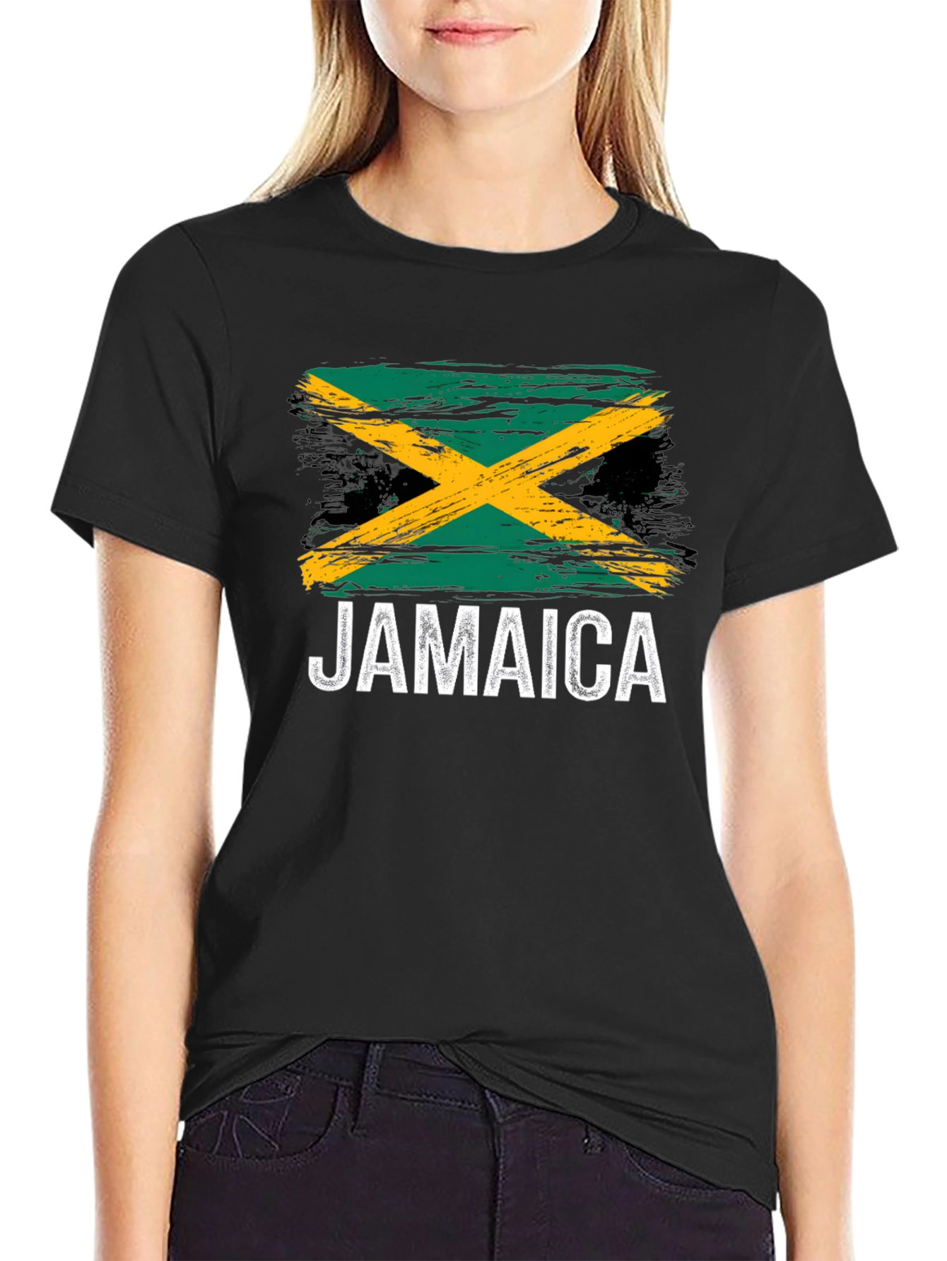 Jamaica Flag T-Shirt - Black Graphic Tee