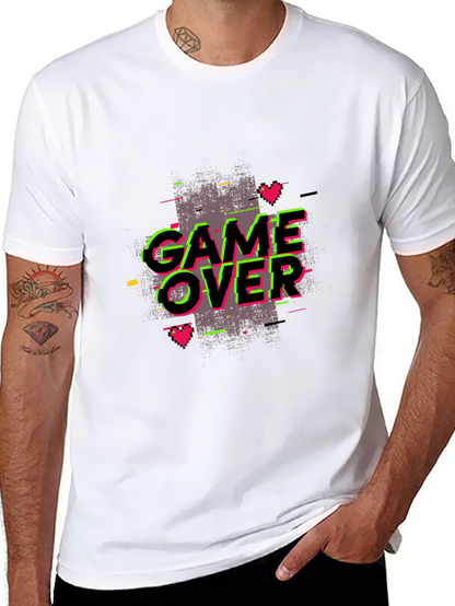 Game Over Graphic Black T-Shirt - Retro Gaming Style
