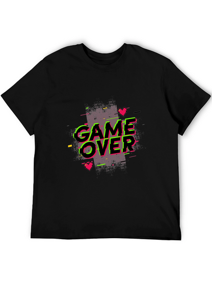 Game Over Graphic Black T-Shirt - Retro Gaming Style