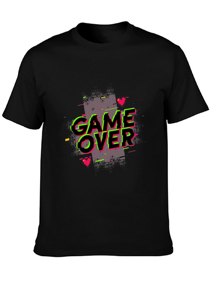 Game Over Graphic Black T-Shirt - Retro Gaming Style
