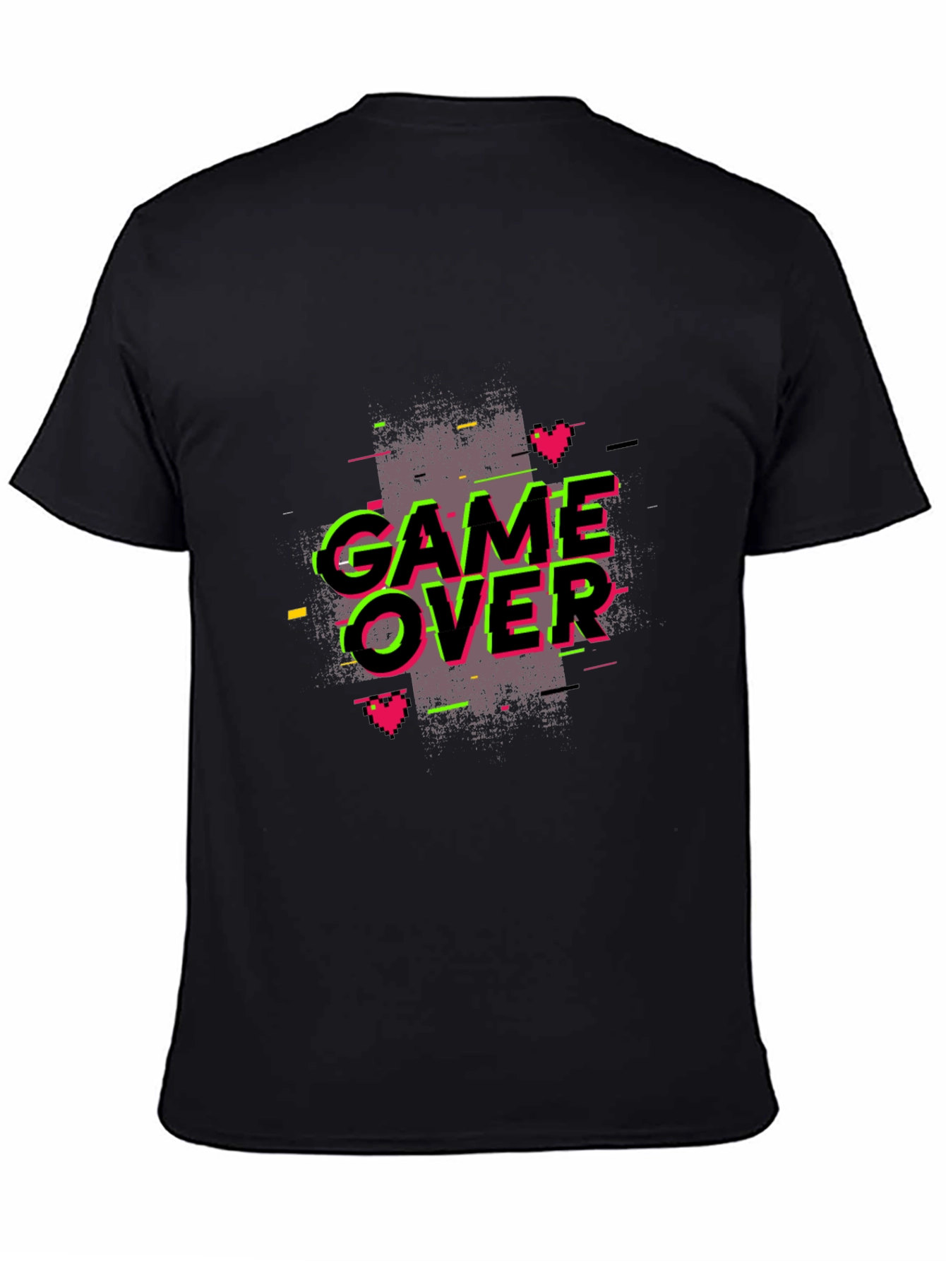 Game Over Graphic Black T-Shirt - Retro Gaming Style